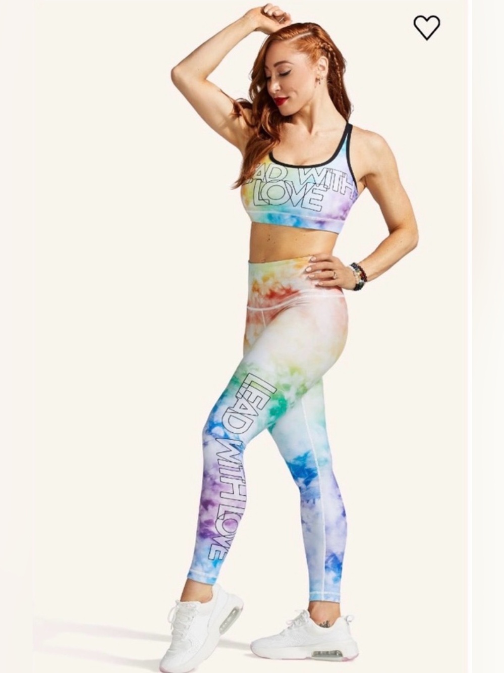 Peloton WITH Reversible Lead With Love Leggings Pride Rainbow Tie dye Size XL